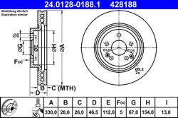 ATE Disc frana ATE 24.0128-0188.1 - piesa-auto