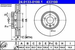 ATE Disc frana ATE 24.0133-0100.1 - piesa-auto