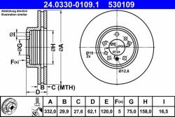 ATE Disc frana ATE 24.0330-0109.1 - piesa-auto