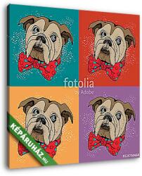 Vászonkép: Premium Kollekció: Portrait of dog Bulldog. Pop art vector pattern. Illustration for T-shirt graphics, fashion print, poster, textiles. . (145x145 cm)