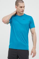 Jack Wolfskin sportos póló Tech sima - kék S