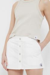 Calvin Klein Jeans szoknya fehér, mini, egyenes - fehér XS