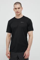 Jack Wolfskin sportos póló Tech fekete, sima - fekete XL