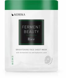 KORIKA FermentBeauty Brightening Face Sheet Mask with Fermented Rice and Hyaluronic Acid mască facială de pânză cu efect iluminator, cu orez fermentat și acid hialuronic 20 g Masca de fata