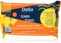 Delia Cosmetics Keep Fresh Shea Butter Servetele umede cu efect revigorant 15 buc