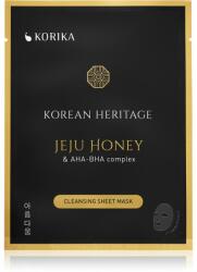 KORIKA Korean Heritage Jeju Honey & AHA-BHA Complex Cleansing Sheet Mask mască cu efect de curățare Jeju honey & AHA - BHA complex sheet mask