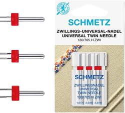 Schmetz Set 3 ace duble Schmetz, finete 90, asortate: 1x1.6/70, 1x2.0/80, 1x3.0/90 (714807) - masinidecusut