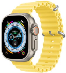 Dux Ducis Strap Watch Strap 8 / 7 / 6 / 5 / 4 / 3 / 2 / SE (45 / 44 / 42mm) Silicone Band Bracelet Yellow (OceanWave Version) - vexio