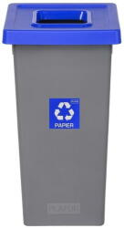 Plafor Cos plastic reciclare selectiva, capacitate 20l, PLAFOR Fit - gri cu capac albastru - hartie (PL-713-03) - vexio Cos de gunoi
