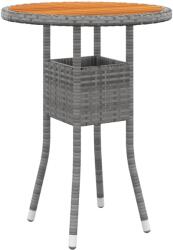 vidaXL Masă de grădină, gri, Ø60x75cm, lemn de acacia/poliratan (310603)