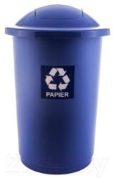 PLAFOR Cos plastic reciclare selectiva, capacitate 50l, PLAFOR Top - albastru cu capac albastru - hartie (PL-651-03)