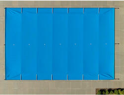 Biztonsági medence takaró 680g/m2 PVC 6×3, 5m medencére - alapáras kék - KOMBI merevítőkkel