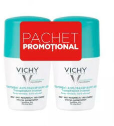 Vichy Pachet Deodorant roll-on antiperspirant cu parfum 48h, 50 ml + 50 ml, Vichy