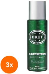 Brut Set 3 x Deodorant Antiperspirant Spray Brut Original, pentru Barbati, 200 ml