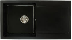 Brado Alex mosogató szett 2 féle választható csapteleppel (Beta, Steel) automata szűrőkosaras leeresztővel, szifonnal fekete színben, beépíthető (BRGA-3573)