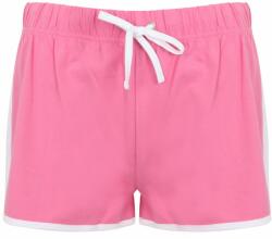 SF (Skinnifit) Pantaloni scurți retro pentru femei - Roz deschis / albă | L (SK069-1000251258)