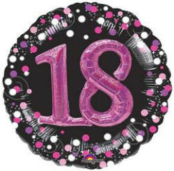 anagram Számos lufi 32" 81cm óriás szám, 3D - Sparkling Birthday 18 Pink (LUFI114101)