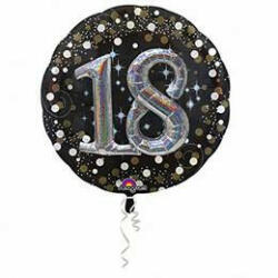 anagram Számos lufi 27" 68cm óriás szám, 3D - Sparkling Birthday 18 (LUFI318009)