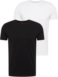 HUGO Tricou 'Round' negru, alb, Mărimea XL