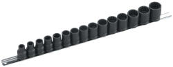 Genius Tools Légkulcsfej készlet 1/2" 15 db 10-24 mm 12 szögű rövid metrikus - Genius (IW-415MT)
