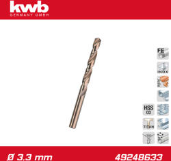 kwb Csigafúró 3, 3 mm HSS-G Co5 DIN 338 Profi 5% Cobalt - "M4" - KWB (49248633)