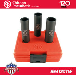 Chicago Pneumatic Légkulcsfej készlet 1/2" 3 db 17-21 mm metrikus hosszú 6 l. - Chicago (SS413DTW)
