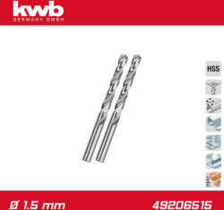 kwb Csigafúró 1, 5 mm HSS-G DIN 338 Silver Star 2 db-os - KWB (49206515)