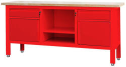 Torin Big Red Satupad 2 fiókkal és 2 polccal, 1 nyitott tároló, fa munkalappal (TSK7522-L)