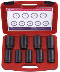 Genius Tools Légkulcsfej készlet 3/4" 9 db 26-38 mm metrikus hosszú 6 l. Genius (IS-609MD)
