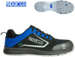 Sparco Munkavédelmi cipő SPARCO - Cup S1P fekete-azúrkék 45-ös (752645NRAZ)