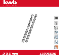 kwb Csigafúró 2, 5 mm HSS-G DIN 338 Silver Star 2 db-os -"M3"- KWB (49206525)