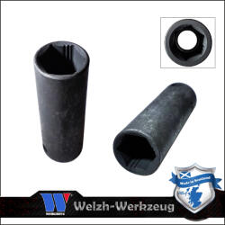 Welzh Werkzeug Lok-Typ Légkulcsfej - gépifej 3/8" 12 mm 6 lap hosszú - Welzh (1094-6-WW)