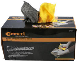 Connect Törlőkendő - Mikroszálas 50 db-os készlet30 x 30cm Sárga-Szürke mosható (CON-37309)