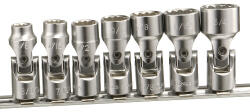 Genius Tools Dugókulcs - crowafej készlet 3/8" 12 sz. csuklós, COLOS 7 db-os 3/8"-3/4 (US-307S)