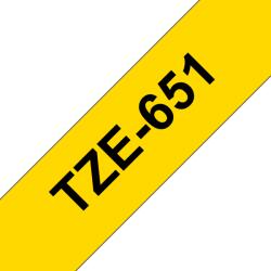 Brother TZe-651, Banda Etichete Laminata, negru pe galben, 24mm (TZe-651)