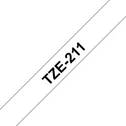 Brother TZe-211, Banda Etichete Laminata, negru pe alb, 6mm (TZe-211)