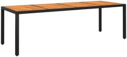 vidaXL Masă de grădină, negru, 250x100x75cm, lemn de acacia/poliratan (310596)