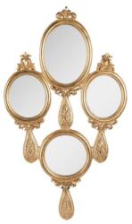 Clayre & Eef Aranyszínű falitükör különleges kézitükör kompozícióból