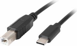 Lanberg USB-C apa - USB-B apa Adatkábel 1.8m - Fekete (CA-USBA-13CC-0018-BK)