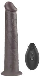 Lovetoy Vibrator Realist Nature Cock, Remote Control, Silicon Dubla Densitate, 10 Moduri Vibratii si Rotatii, Maro, 26 cm Vibrator