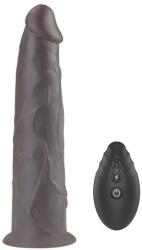 Lovetoy Vibrator Realist Nature Cock, Remote Control, Silicon Dubla Densitate, 10 Moduri Vibratii si Rotatii, Maro, 24 cm Vibrator