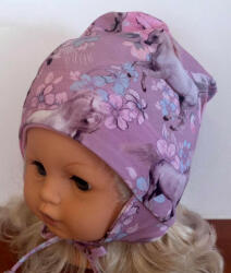  Minimanó Pamut sapka (44) - rózsaszín virágos