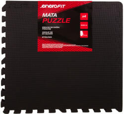 ENERO FIT Puzzle fitnesz szőnyeg EVA fekete 60x60x1 cm (4 db-os) ENERO FIT (VIC_1007380)