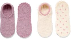 Tchibo 2 pár női házicipő zokni, krém/mályva 1 x krémfehér-rózsaszín, 1 x mályva 35-38