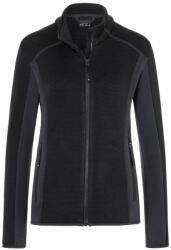 James & Nicholson (Daiber) Női fleece sztreccs pulóver JN783 - Fekete / sötétszürke | XXL (1-JN783-1771336)