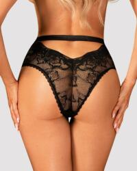 Obsessive Olvidia - virágmintás, díszített bugyi (fekete) (5901688239827) - sexshopcenter