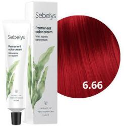  Sebelys Color 6.66 Intenzív Sötét Piros hajfesték mediterán tengeri algával