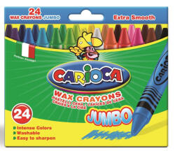 CARIOCA Creioane cerate rotunde, lavabile, 24 culori cutie, CARIOCA Wax Crayon Jumbo (CA-42390)
