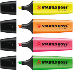 STABILO Textmarker Stabilo Boss, varf 2-5 mm, 4 culori set ( galben, portocaliu, verde, roz) (SW117004)
