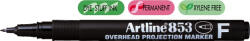Artline OHP Permanent marker ARTLINE 853, varf fin - 0.5mm - negru (EK-853-BK) - siscom-papetarie